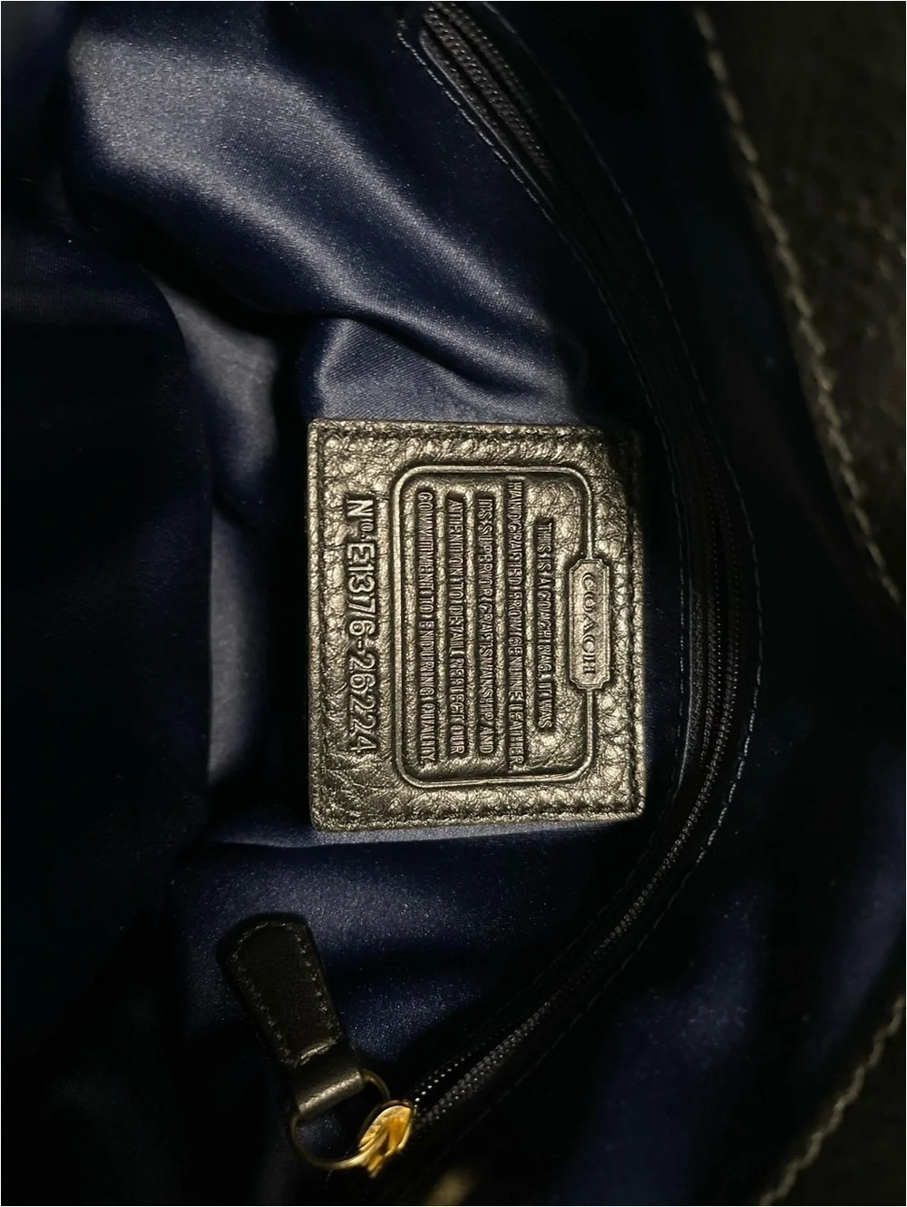 Coach Pebbled Leather Black Shoulder Bag